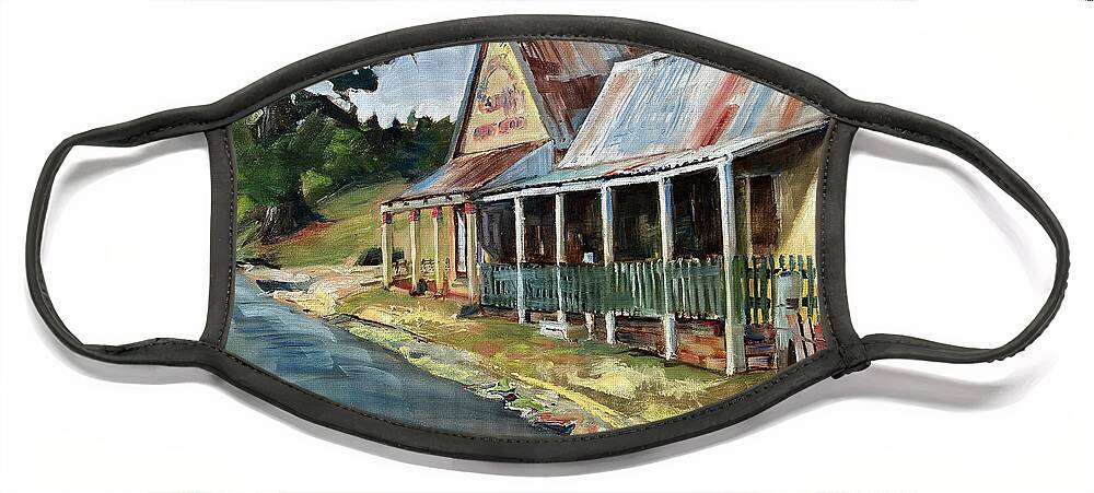Landscape Painting Face Mask featuring the painting General Store at Hill End by Shirley Peters