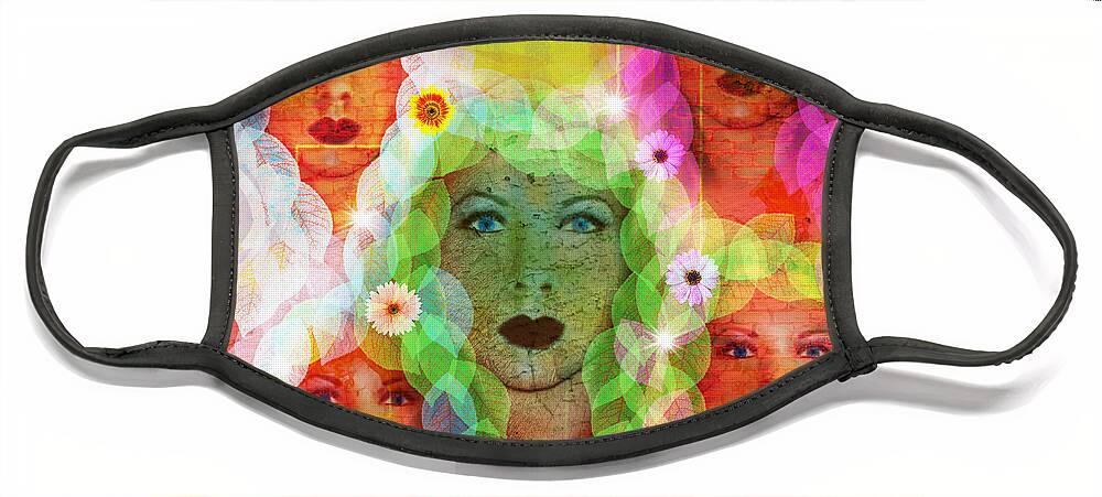 Women Face Mask featuring the mixed media Generational Timelessness by Diamante Lavendar