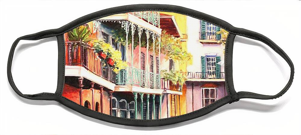 New Orleans Face Mask featuring the painting Gentle French Quarter by Diane Millsap
