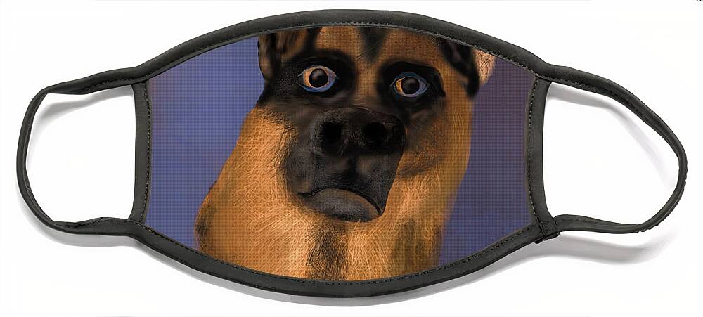 Dogs Face Mask featuring the digital art German Shephard by Doug Gist