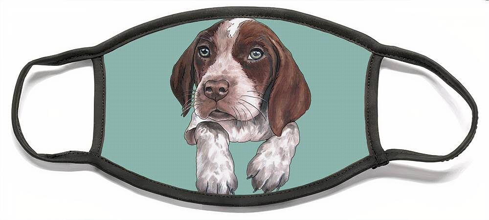 Dog Face Mask featuring the painting German Shorhaired Pointer Puppy by Jindra Noewi