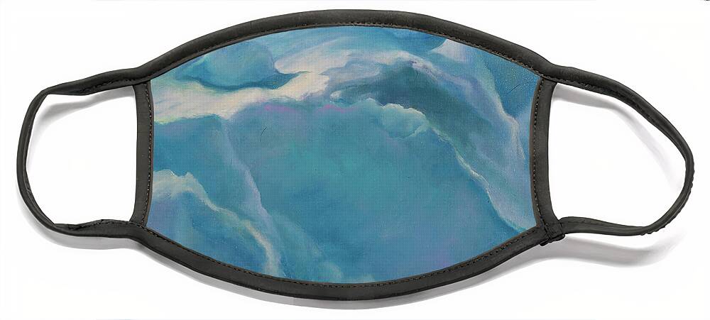 Glacier Face Mask featuring the painting Glacial by Carol Klingel