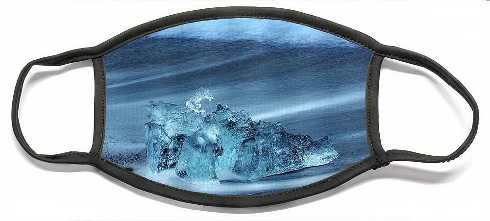 Iceland Face Mask featuring the photograph Glacial Ice - Jokulsarlon by Sandra Bronstein