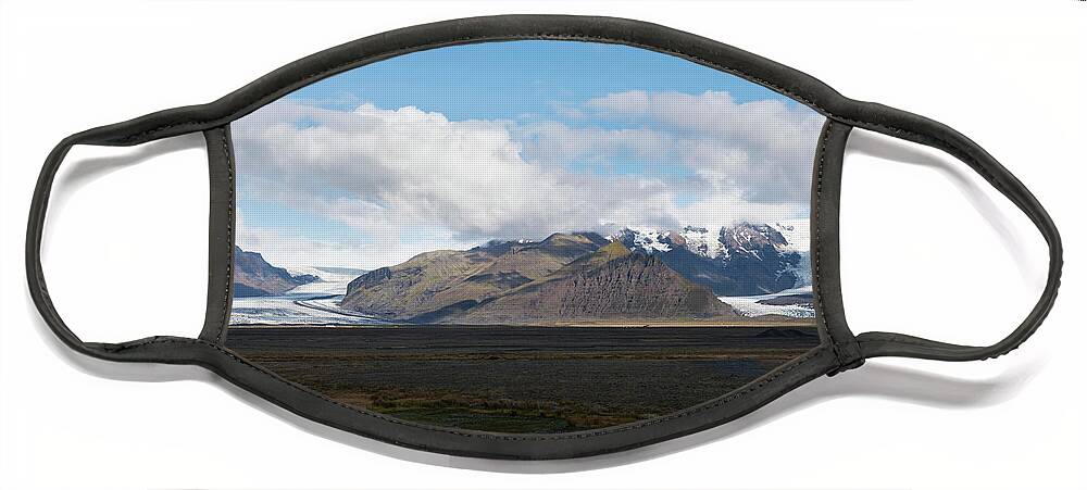 Iceland Face Mask featuring the photograph Glaciers and lava fields in southern Iceland by RicardMN Photography