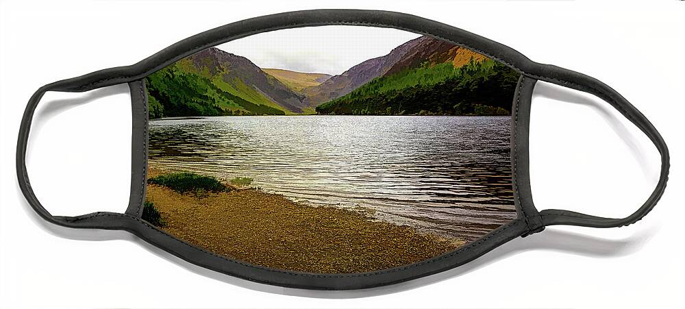 Agua Face Mask featuring the photograph Glendalough the valley of the two lakes, Ireland - 7 by Jordi Carrio Jamila