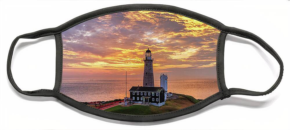 Lighthouse Face Mask featuring the photograph Glorious Morning in Montauk by Sean Mills
