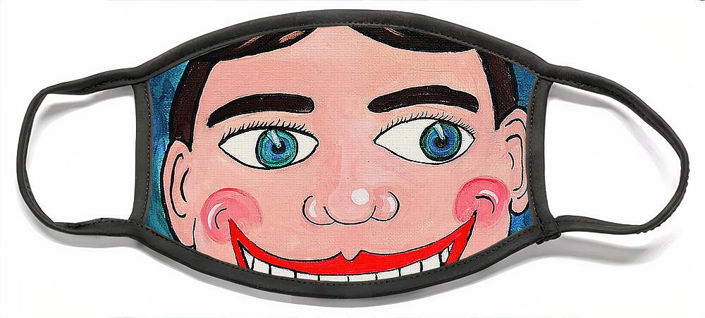 Tillie Face Mask featuring the painting Go-Lucky Tillie by Patricia Arroyo