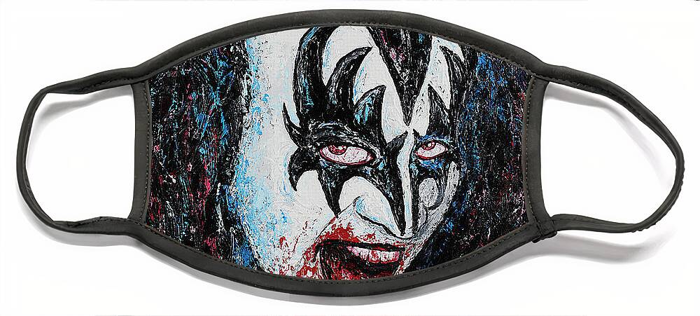 Kiss Face Mask featuring the painting God of Thunder by Steve Follman