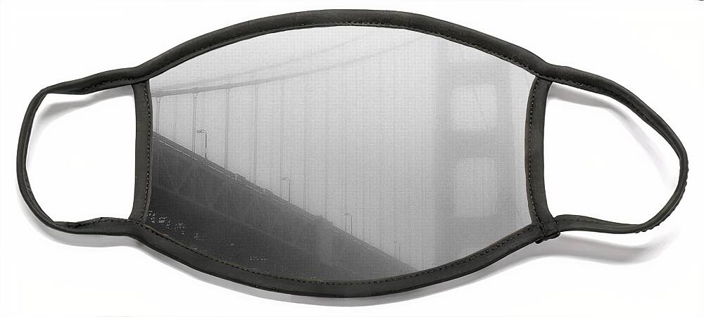 Bridge Face Mask featuring the photograph Golden Gate in Black and White by Carol Jorgensen