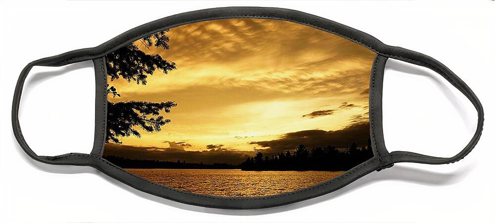 Sunset Face Mask featuring the photograph Golden Sunset by Larry Ricker