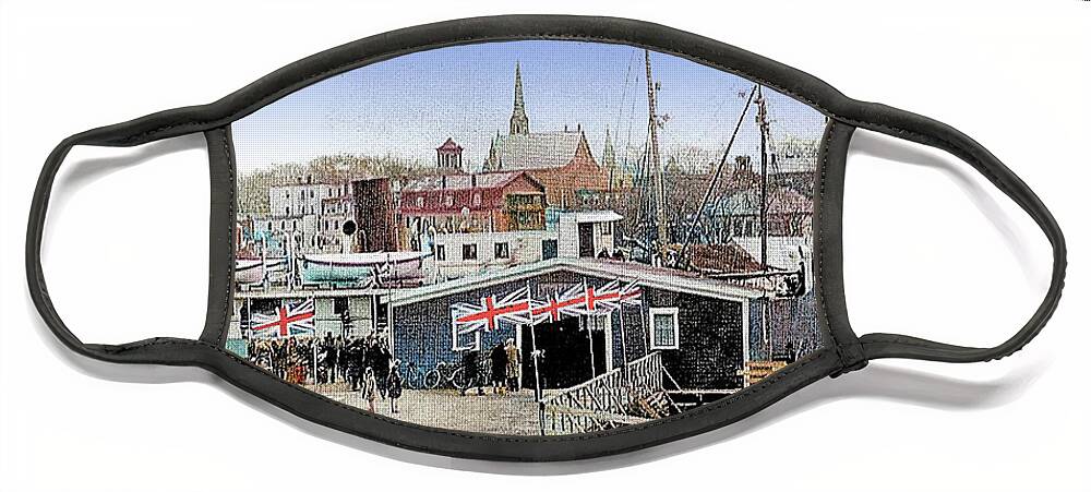 Ferries Face Mask featuring the digital art Grand Manan II Ferry at St. Stephen NB 1930 by Art MacKay