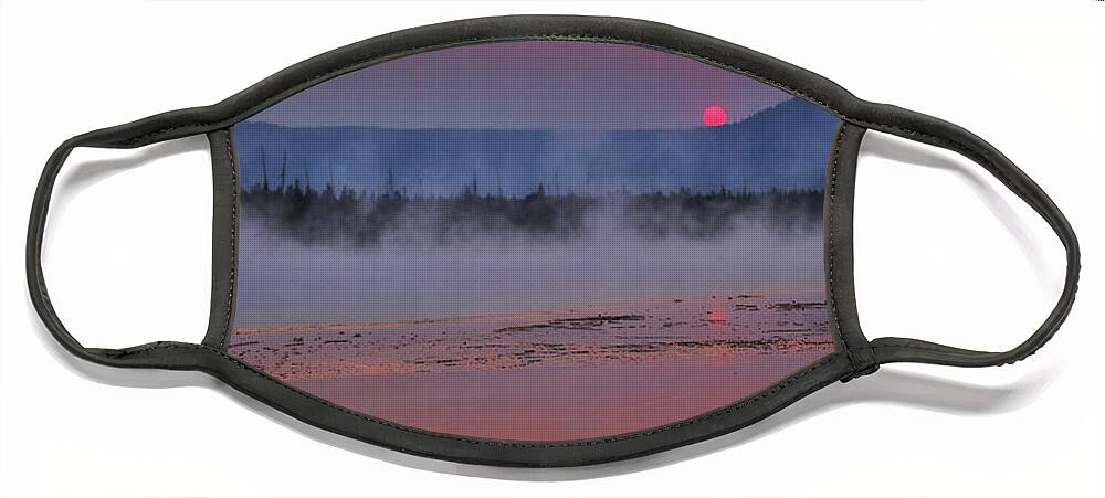 Mountain Face Mask featuring the photograph Grand Prismatic Sunset Dream by Go and Flow Photos