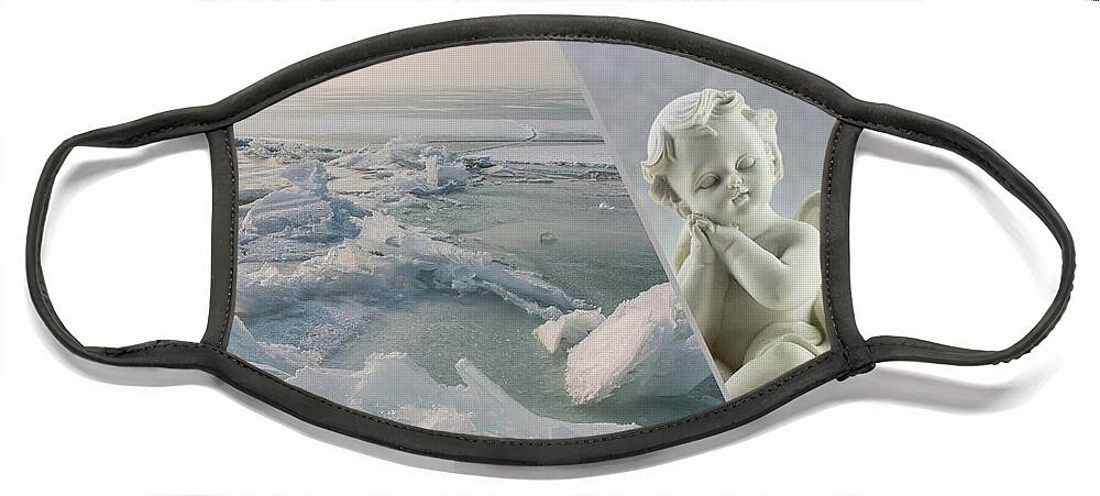 Arctic Face Mask featuring the mixed media Grant Us The Willingness by Nancy Ayanna Wyatt
