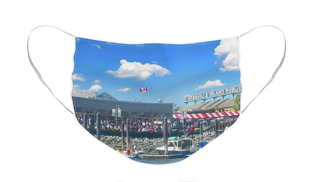 Vancouver Face Mask featuring the photograph Granville Island in Vancouver Canada by Ola Allen