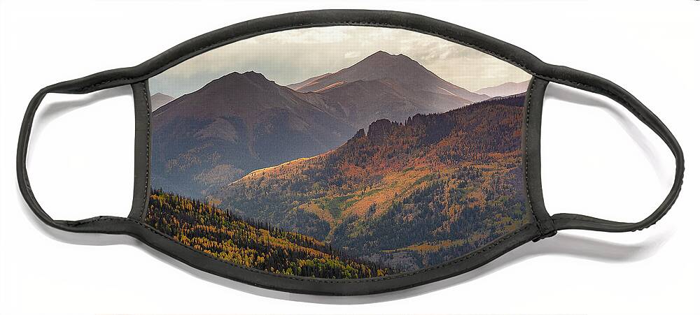 Colorado Face Mask featuring the photograph Grassy Mountain and Red - San Juan Mountains by Aaron Spong