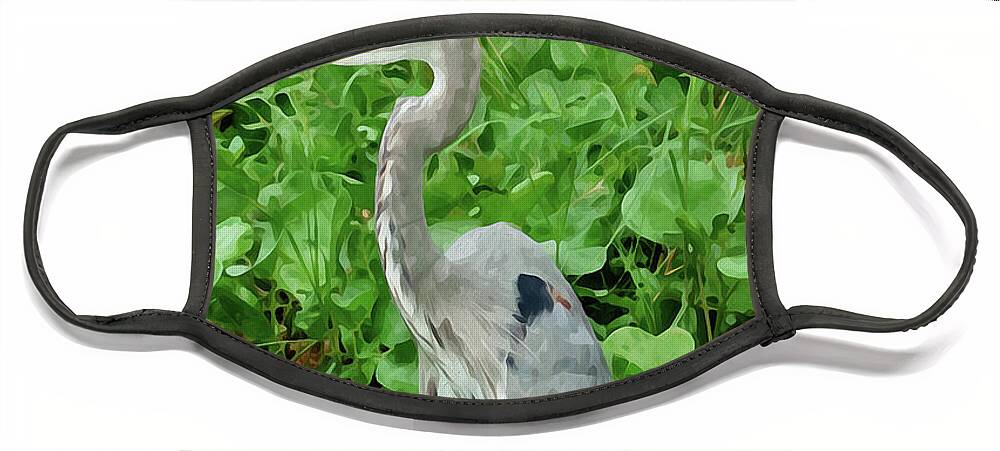 Lily Face Mask featuring the digital art Great Herons by Chauncy Holmes