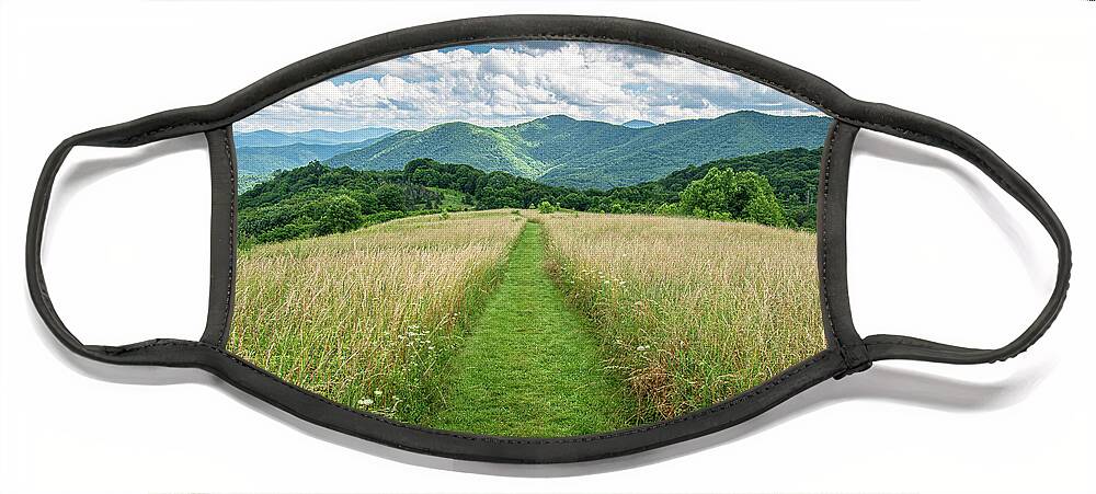 Landscape Face Mask featuring the photograph Great Smoky Mountains NC Fields Of Glory by Robert Stephens