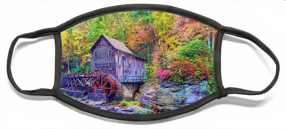 Landscape Face Mask featuring the photograph Grist Mill by Tom Watkins PVminer pixs
