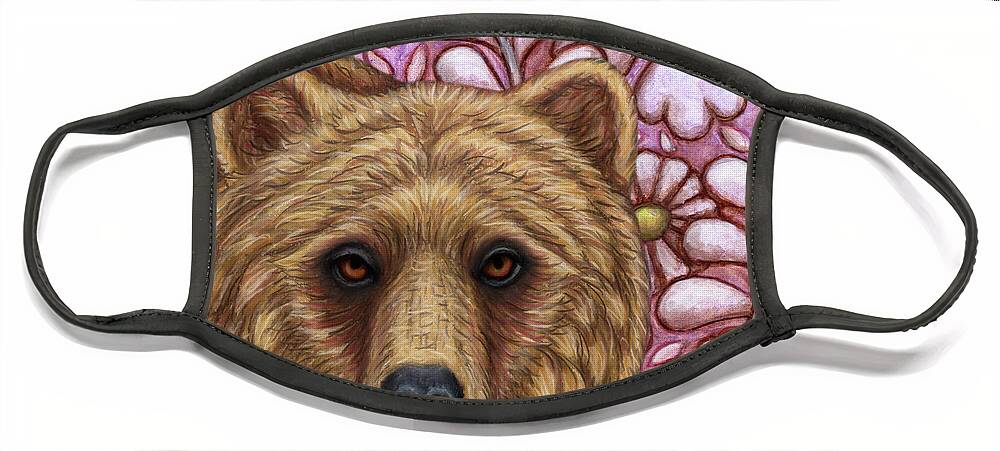 Grizzly Face Mask featuring the painting Grizzly Bear Tapestry by Amy E Fraser