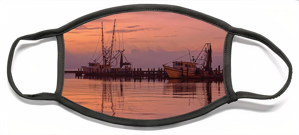 Shrimp Boats Face Mask featuring the photograph Gulf and Bay Shrimpers by Ty Husak