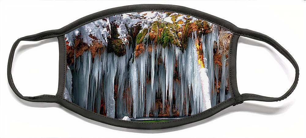 Hanging Lake Tunnel Face Mask featuring the photograph Hanging Lake Winter Panorama by OLena Art