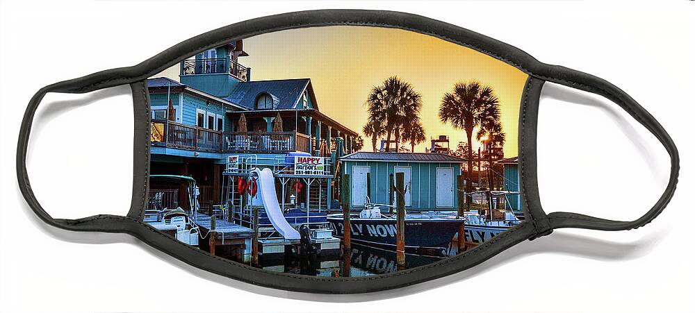 Gulfcoast Face Mask featuring the photograph Happy Harbor Sunrise by Michael Thomas