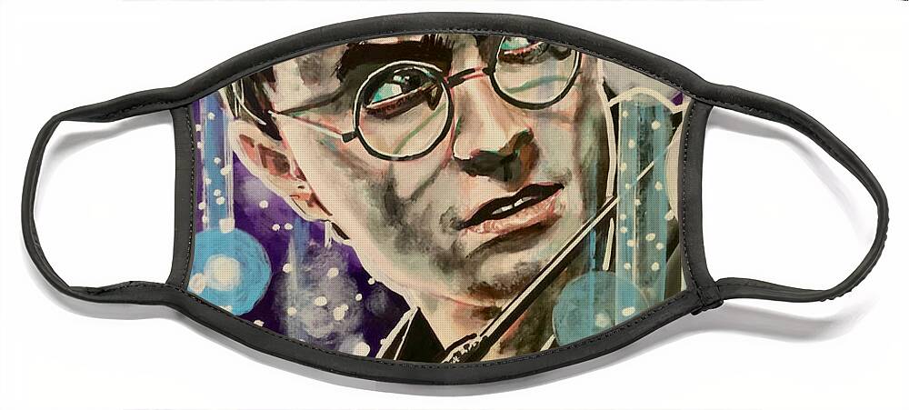 Harry Potter Face Mask featuring the painting Harry Potter by Joel Tesch