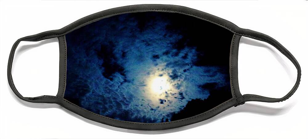 Moon Face Mask featuring the photograph Harvest Moon in the Clouds by Christopher Reed