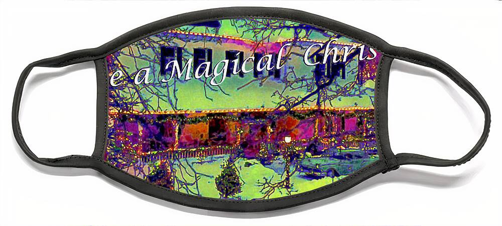 Reflections Of The Aurora Borealis Face Mask featuring the painting Have a Magical Christmas by Bonnie Marie