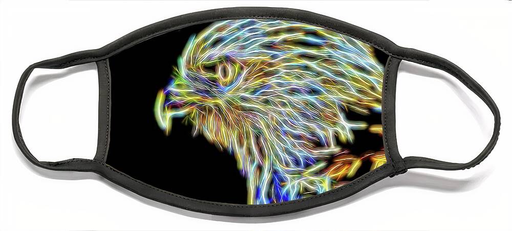 Cafe Art Face Mask featuring the digital art Hawk 3 by Ludwig Keck