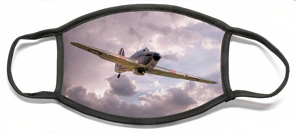 Hawker Hurricane Face Mask featuring the digital art Hawker Hurricane by Airpower Art