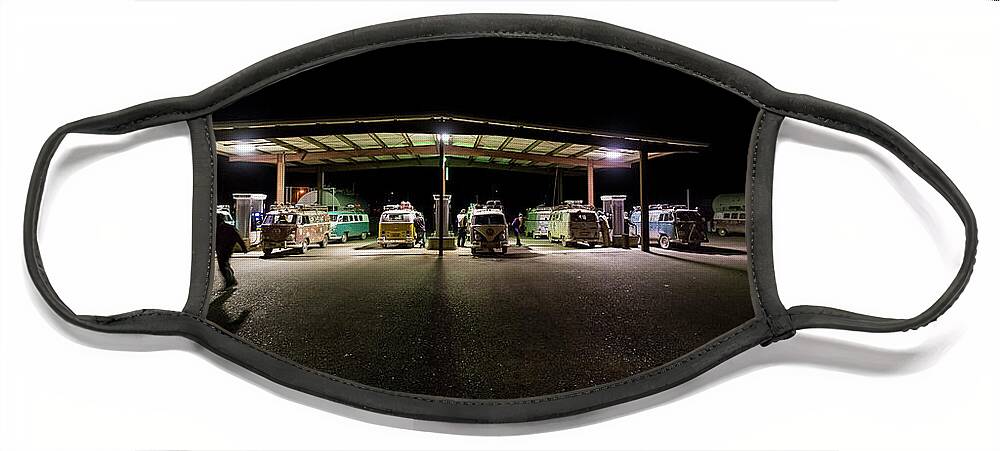 Richard Kimbrough Face Mask featuring the photograph Hayfork Gas Station Invasion by Richard Kimbrough