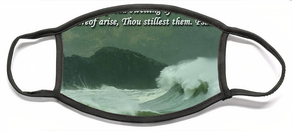 Bible Face Mask featuring the photograph He Stills the Waves by Tikvah's Hope
