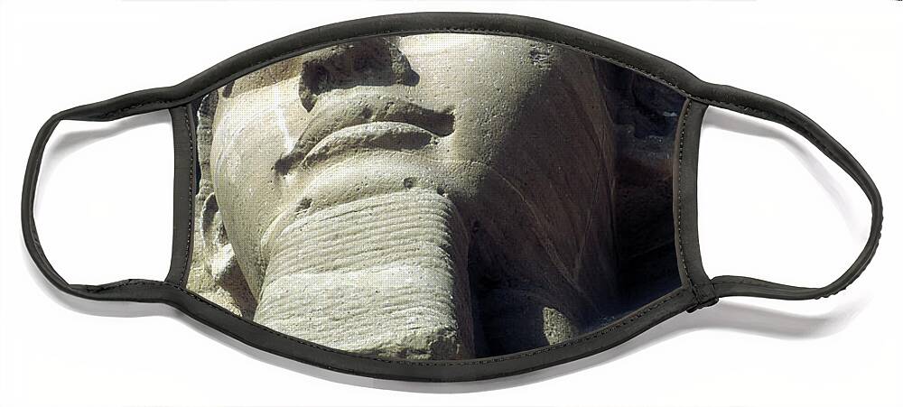 Africa Face Mask featuring the photograph Head of Rameses II colossus, Egyptian pharaoh by Steve Estvanik