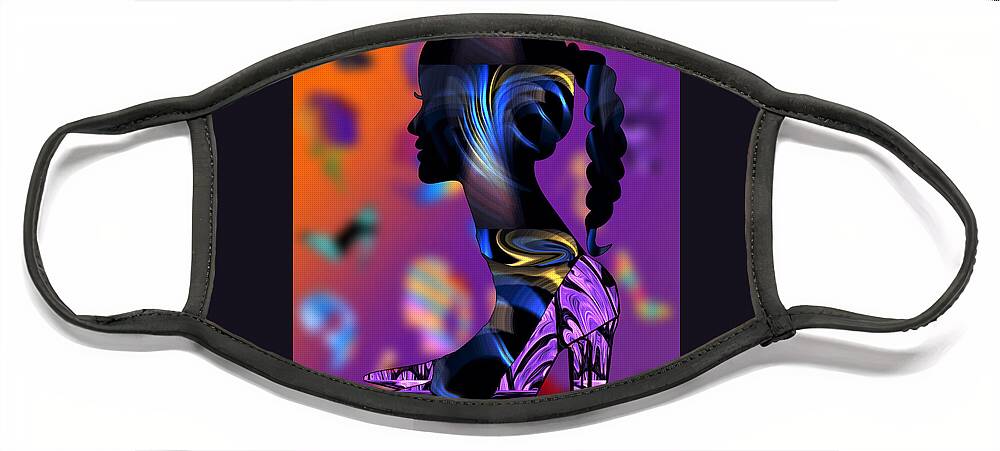 Abstract Face Mask featuring the digital art Head Over Heels - No.3 by Ronald Mills