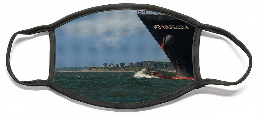 Morris Island Lighthouse Face Mask featuring the photograph Heading Past Morris Island Lighthouse - JPO Vulpecula by Dale Powell