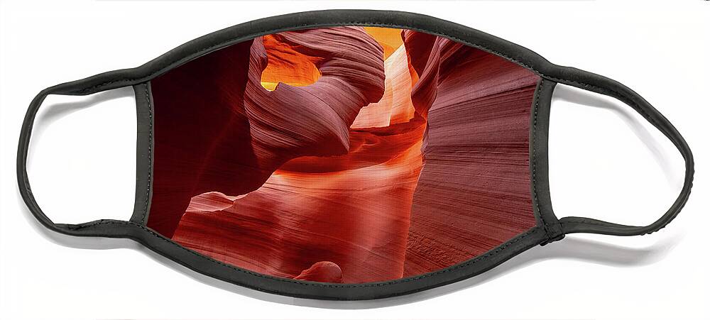 Antelope Canyon Face Mask featuring the photograph Heart of Antelope Canyon by Wesley Aston