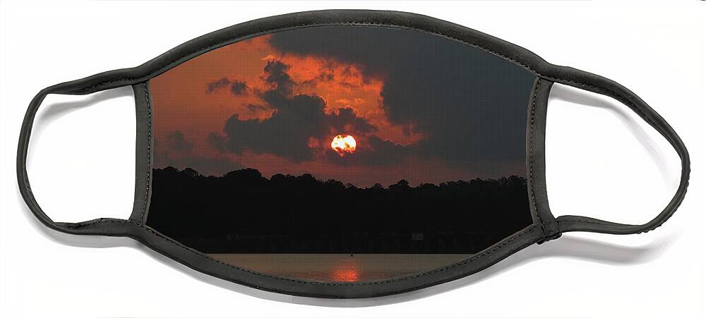 Sunrise Face Mask featuring the photograph Heaven, Hell, and Hope Sunrise by Ed Williams