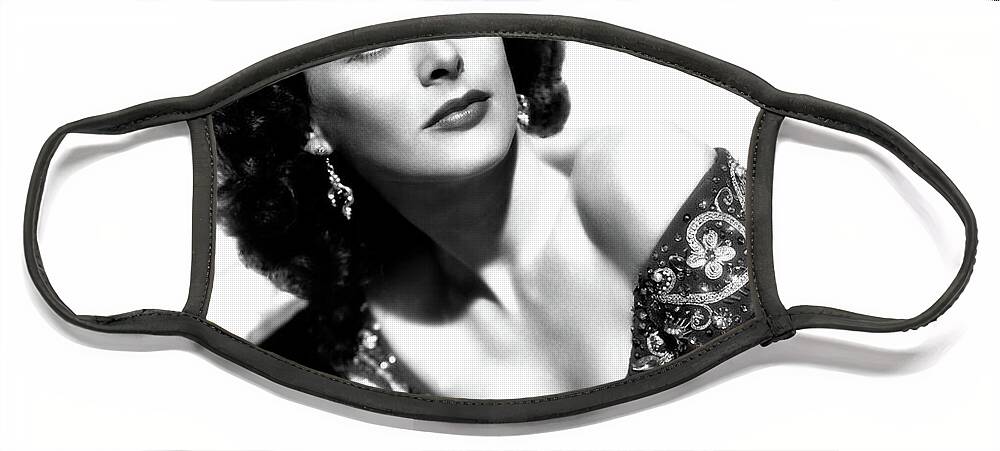 Hedy Lamarr Face Mask featuring the photograph Hedy Lamarr 1940s by Sad Hill - Bizarre Los Angeles Archive