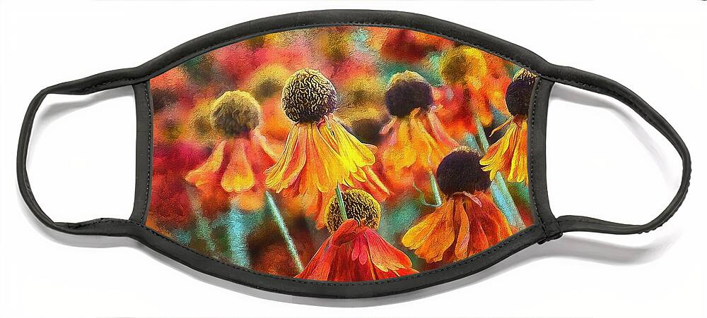 Helenium Face Mask featuring the photograph Helenium Hula by Sea Change Vibes