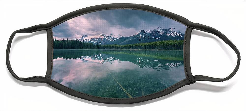 Herbert Lake Face Mask featuring the photograph Herbert Reflections by Henry w Liu