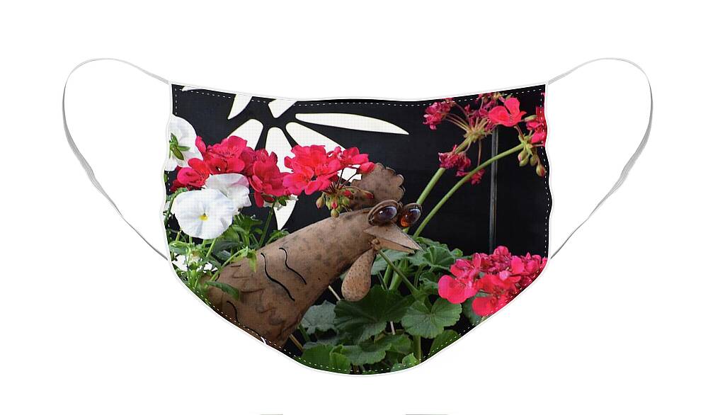 Geraniums Face Mask featuring the photograph Heres Looking At You by Charleen Martin