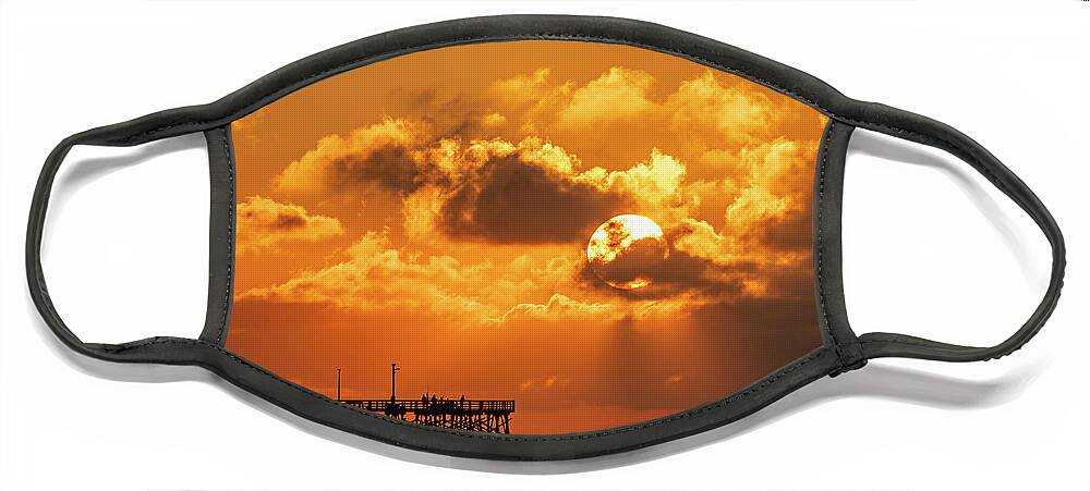 Sunrise Face Mask featuring the photograph Hiding in the Clouds by DJA Images