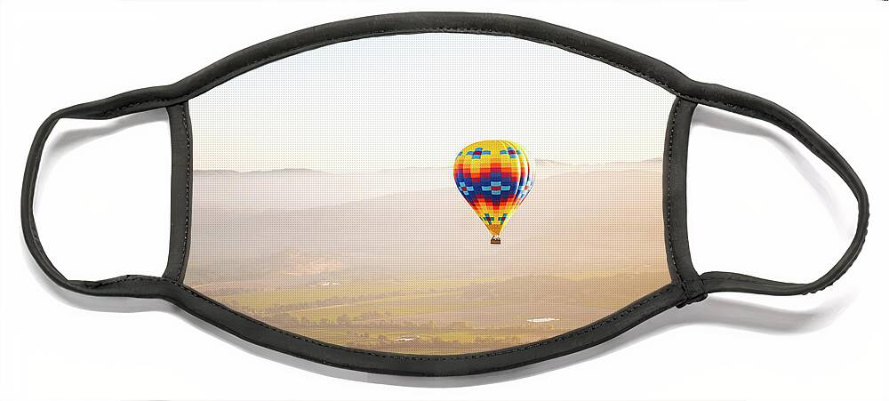 Landscape Face Mask featuring the photograph High above Napa Valley by Aileen Savage