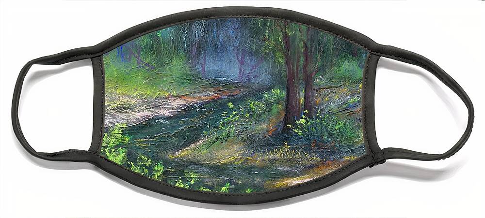 Creek Face Mask featuring the pastel High Country Creek by Sandra Lee Scott