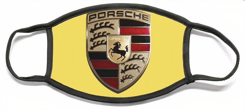 Porsche Logo Face Mask featuring the photograph High Res Porsche Emblem Isolated by Stefano Senise