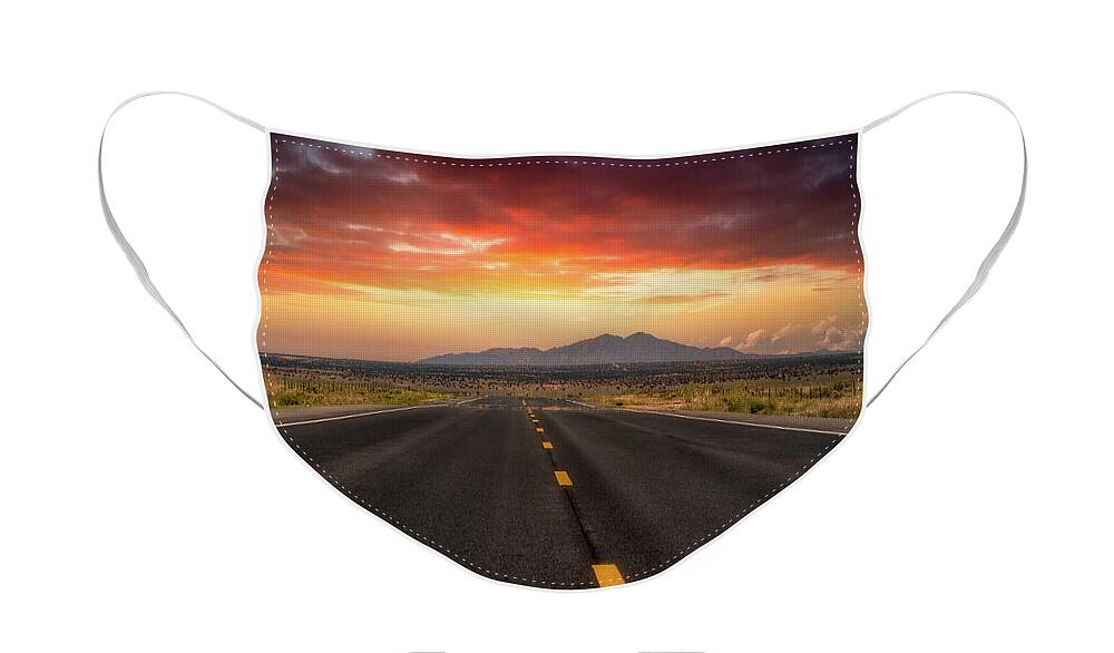 New Mexico Face Mask featuring the photograph Highway Run by G Lamar Yancy