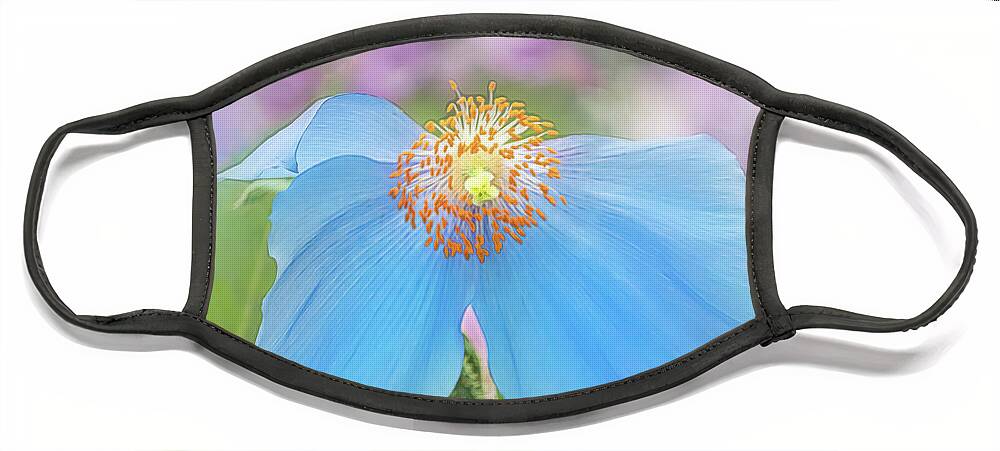 Poppy Face Mask featuring the photograph Himalayan Blue Poppy - In The Garden by Sylvia Goldkranz