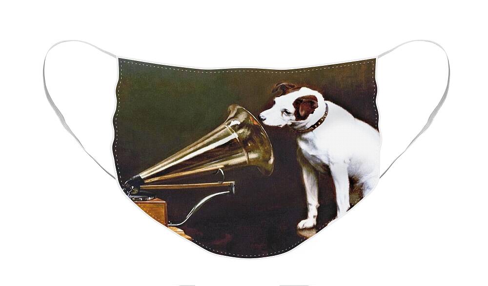 His Master's Voice Face Mask featuring the photograph His Master's Voice by Rob Hans