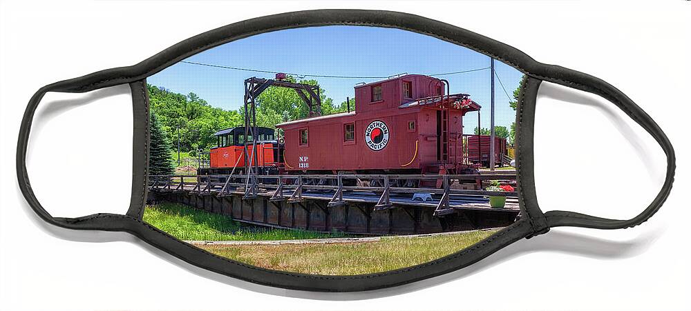 Railroad Face Mask featuring the photograph Historic Milwaukee Road Turntable by Susan Rissi Tregoning